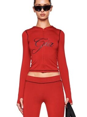 I am Gia blare hoodie red